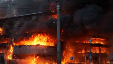 Kyiv, Ukraine, Hit in Russian Missile Attack